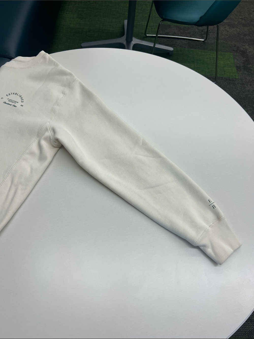 Emily Roggenburk return to cleveland puff crewneck long sleeve sweatshirt green - Picture 5 of 11